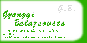 gyongyi balazsovits business card