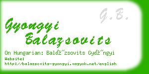 gyongyi balazsovits business card